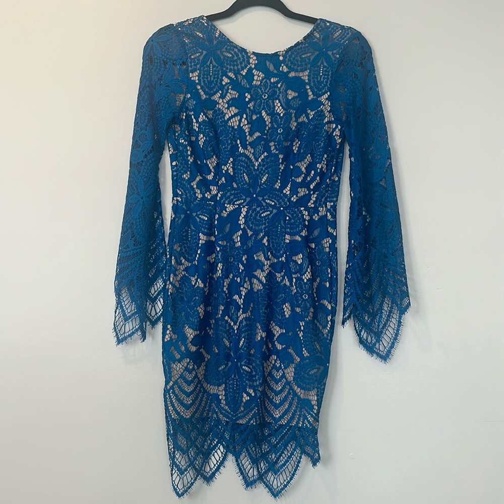 Hello Moly Dress Blue Lace Size 4